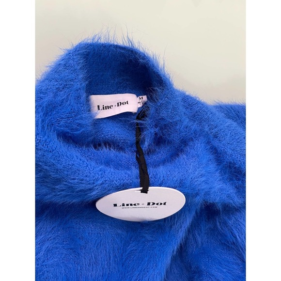 Line & Dot Fuzzy Alder Sweater Bright Blue Size M - Picture 5 of 9